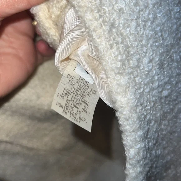 Vintage Marvin Richards long wool coat with silver fox fur trim sz 4 - Picture 3 of 4